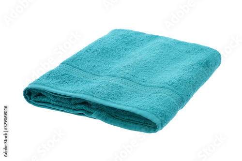 a cyanide towel lies on a white background