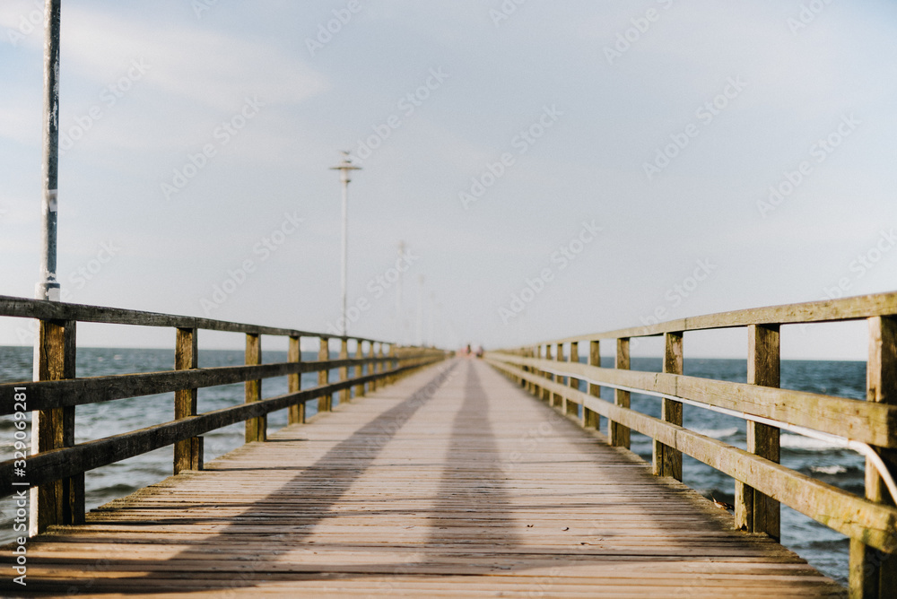 sea view and pier in summer