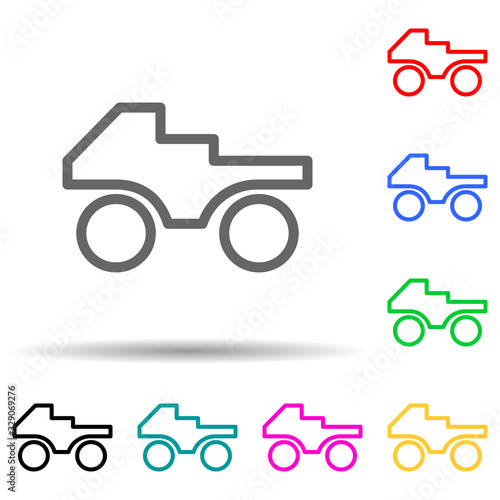 ATV multi color style icon. Simple thin line, outline vector of web icons for ui and ux, website or mobile application