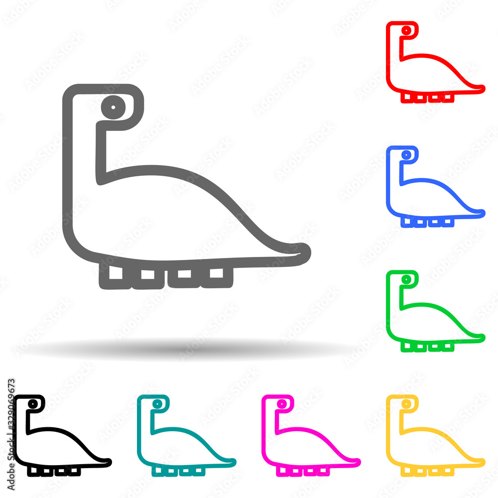 dinosaur multi color style icon. Simple thin line, outline vector of web icons for ui and ux, website or mobile application dinosaur multi color style icon. Simple thin line, outline vector of web icons for ui and ux, website or mobile application