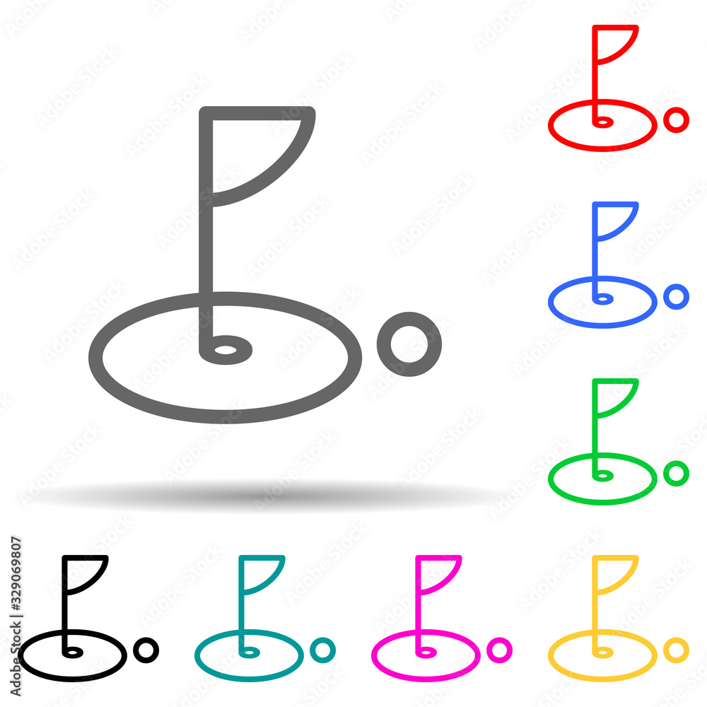golf multi color style icon. Simple thin line, outline vector of web icons for ui and ux, website or mobile application golf multi color style icon. Simple thin line, outline vector of web icons for ui and ux, website or mobile application