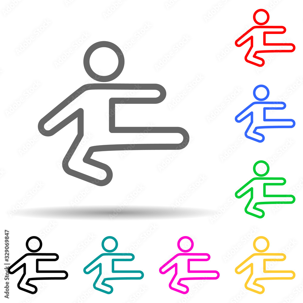 karateist multi color style icon. Simple thin line, outline vector of web icons for ui and ux, website or mobile application karateist multi color style icon. Simple thin line, outline vector of web icons for ui and ux, website or mobile application