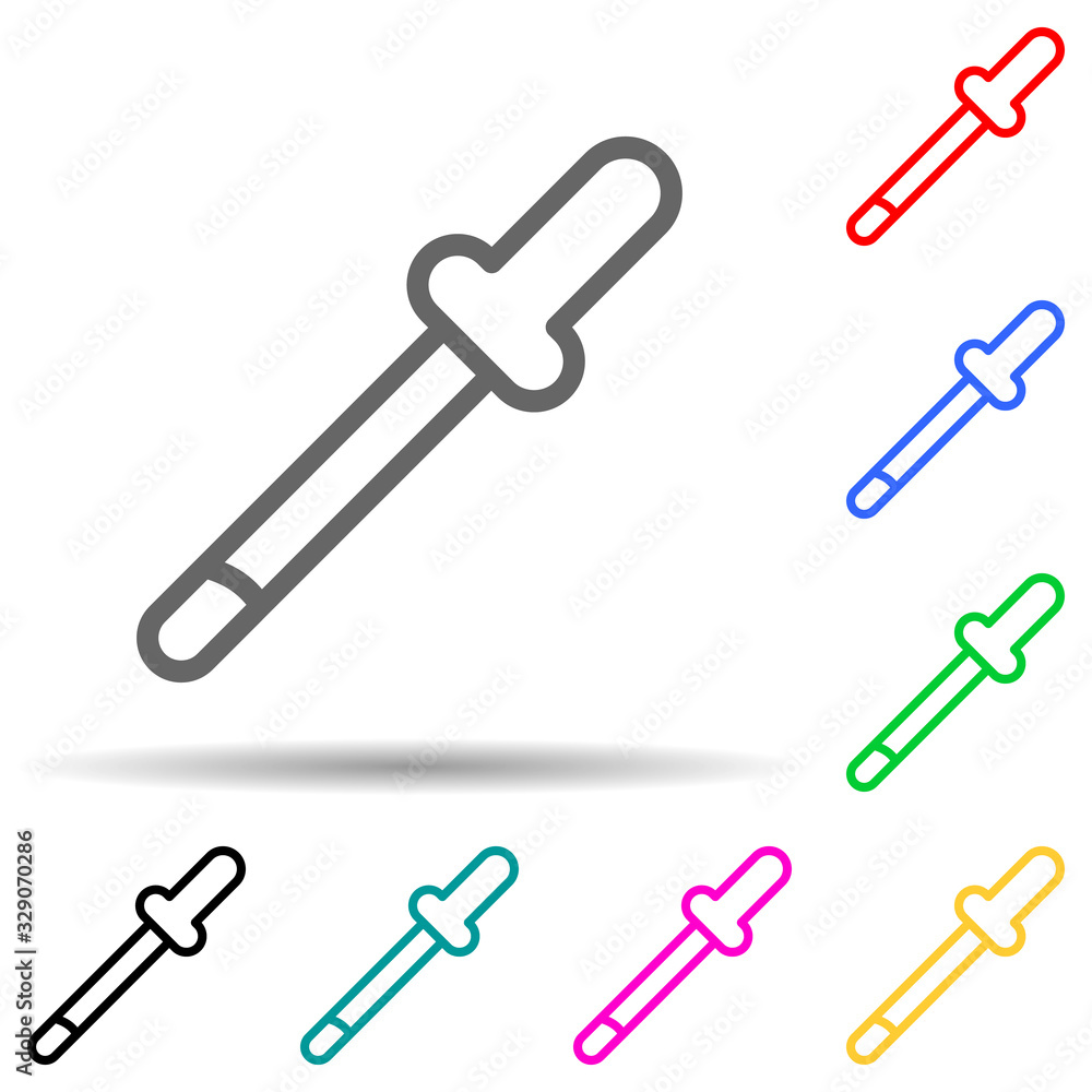 pipette multi color style icon. Simple thin line, outline vector of web icons for ui and ux, website or mobile application pipette multi color style icon. Simple thin line, outline vector of web icons for ui and ux, website or mobile application