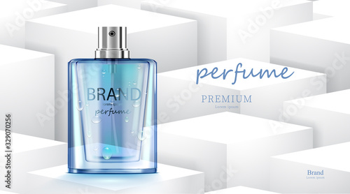 Wallpaper Mural Luxury cosmetic Bottle package skin care cream, Beauty cosmetic product poster, with cube and white background Torontodigital.ca