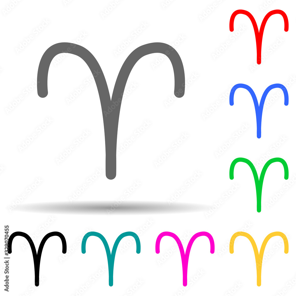 zodiac aries mars multi color style icon. Simple thin line, outline vector of web icons for ui and ux, website or mobile application zodiac aries mars multi color style icon. Simple thin line, outline vector of web icons for ui and ux, website or mobile application