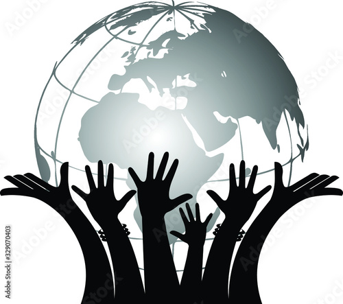 hand globe logo