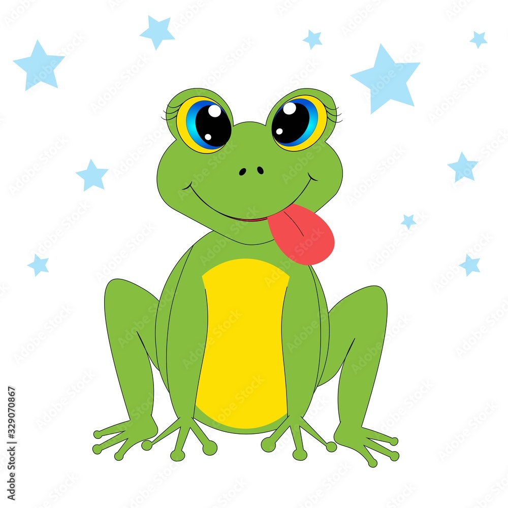 Fototapeta premium cute frog illustration pattern nursery decor