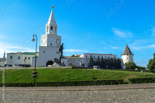 The Kazan Kremlin  an ancient city with a fortress  a complex of defensive structures and temples erected over a thousand years ago  Kazan  Russia  July 10  2017