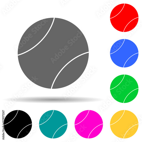 tennis ball multi color style icon. Simple thin line, outline vector of web icons for ui and ux, website or mobile application