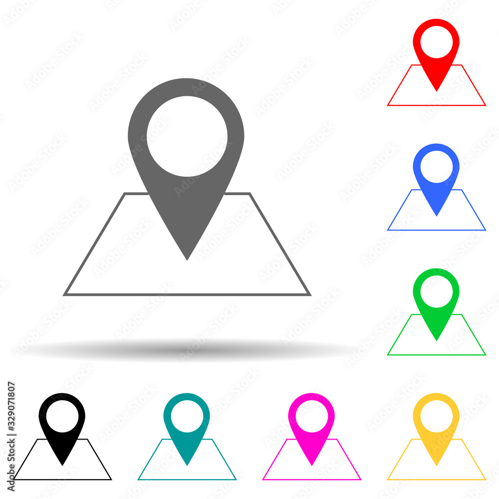 pin on the map multi color style icon. Simple thin line, outline vector of web icons for ui and ux, website or mobile application pin on the map multi color style icon. Simple thin line, outline vector of web icons for ui and ux, website or mobile application