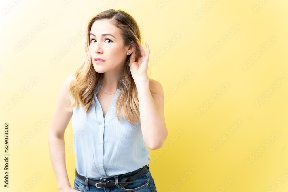 Beautiful Woman Is Eavesdropping Beautiful Woman Is Eavesdropping