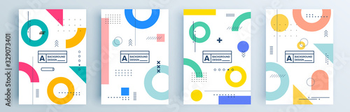 Modern abstract covers set, minimal covers design. Colorful geometric background, vector illustration.