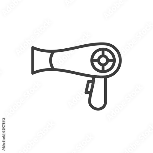 Hair Dryer Vector Line Icon  style illustration.