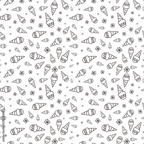 Ice cream line illustration background. Print texture. Fabric design. Vector seamless illustration. © Jan_m