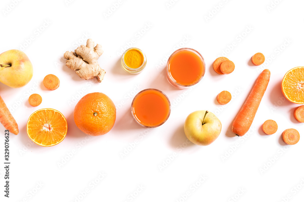 Detox cleanse orange drink - obrazy, fototapety, plakaty 