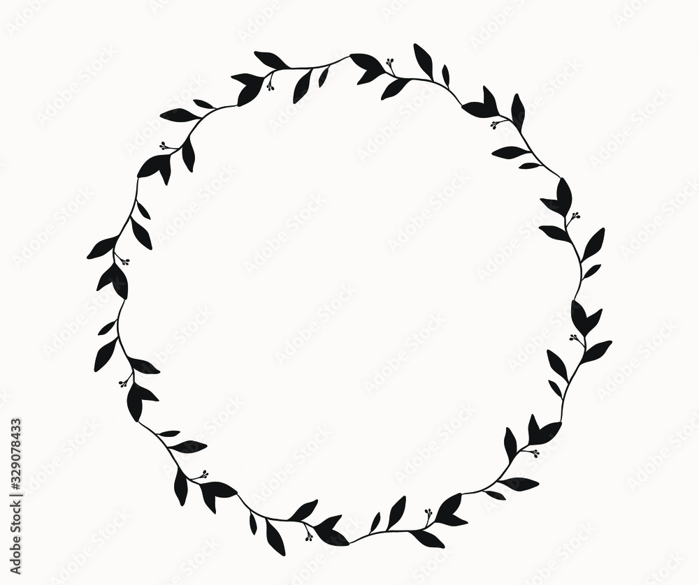 Obraz premium Elegant floral Decorative circle frame Border - For invitations, logos, graphic design. Wedding, celebration.