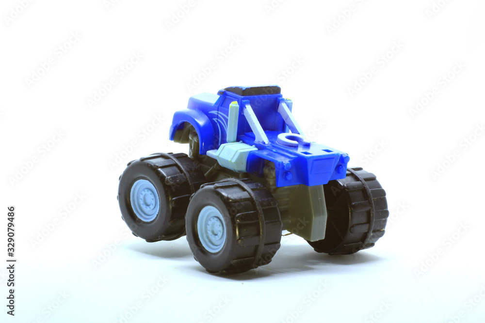 Fototapeta premium photo of a miniature monster truck as a tool to introduce transportation equipment to children at school