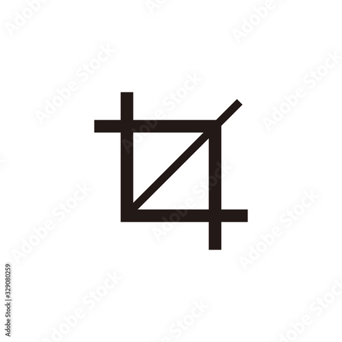 Simple crop picture  flat icon design vector