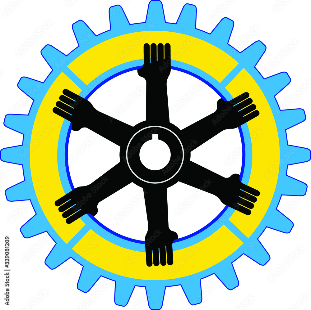 Obraz premium gear hands logo