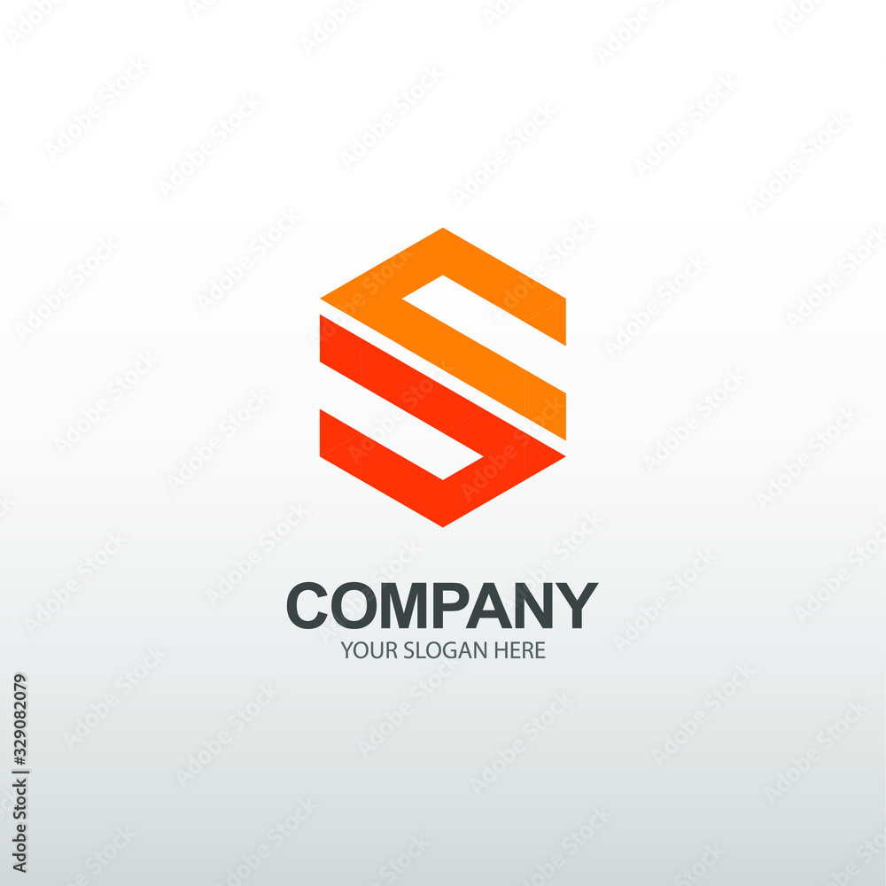 the letter logo S. with the shape of a hexagon.template modern.isolated white. business logos, for companies and graphic design. illustration vector the letter logo S. with the shape of a hexagon.template modern.isolated white. business logos, for companies and graphic design. illustration vector