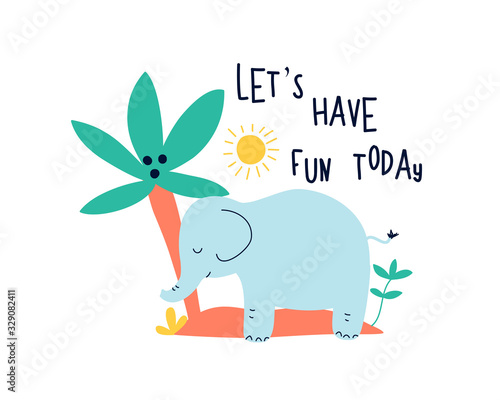 Hand drawing elephant  vector illustration.