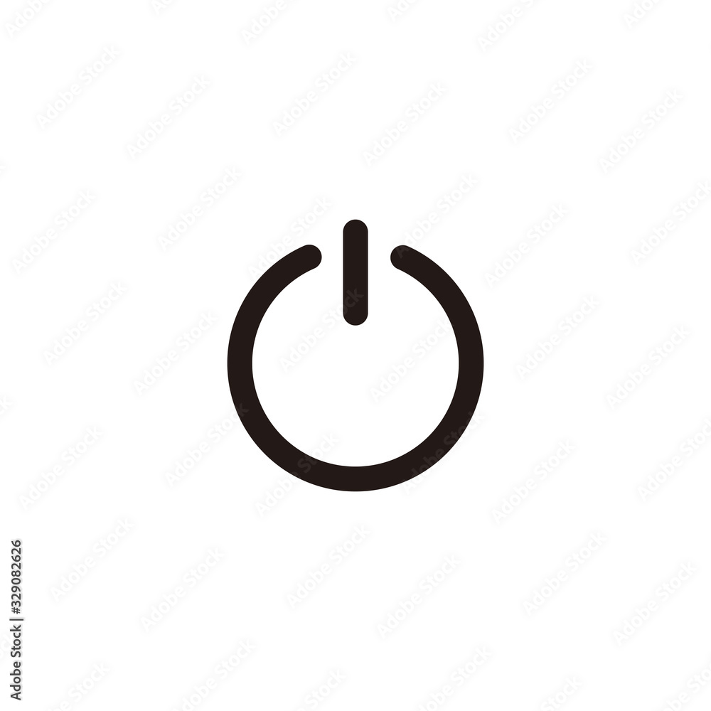Simple power button flat icon design vector Simple power button flat icon design vector