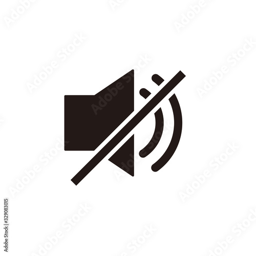 Simple silent speaker flat icon design vector
