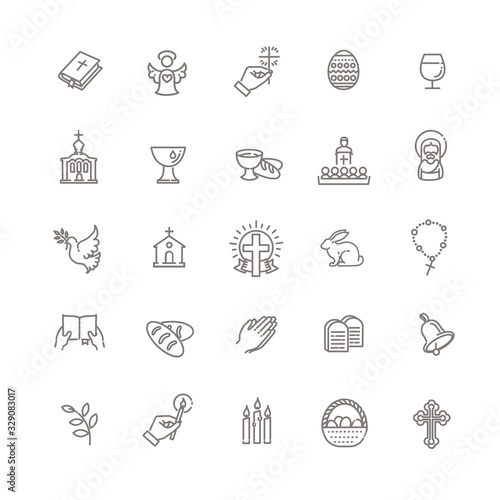 Christianity icon set