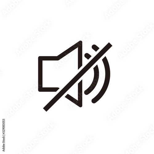 Simple silent speaker flat icon design vector