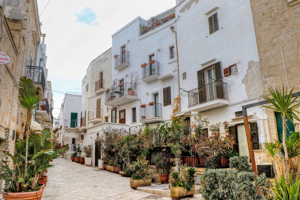 Streets of the old town of Polignano a Mare, Puglia, Italy