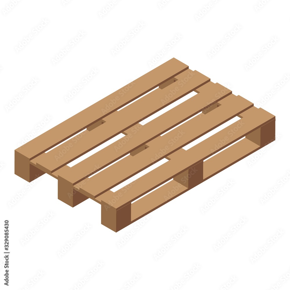 Wood pallet icon. Isometric of wood pallet vector icon for web design isolated on white background Wood pallet icon. Isometric of wood pallet vector icon for web design isolated on white background
