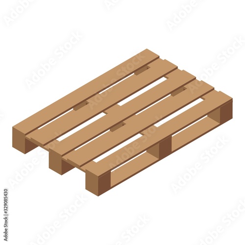 Wood pallet icon. Isometric of wood pallet vector icon for web design isolated on white background