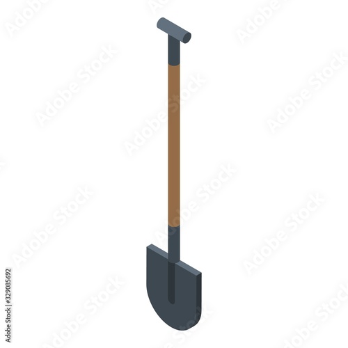 Hand shovel icon. Isometric of hand shovel vector icon for web design isolated on white background
