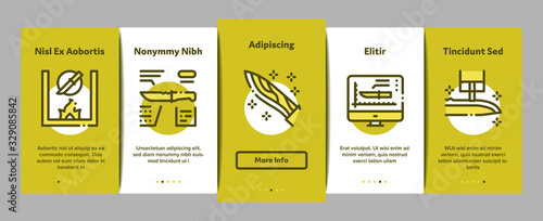 Knife Making Utensil Onboarding Mobile App Page Screen Vector. Sharpening And Machine Knife Making, Sizes On Web Site And Characteristics Concept Linear Pictograms. Color Contour Illustrations