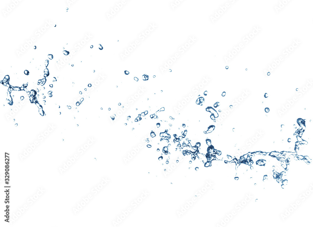 isolated of water splashing on white background.