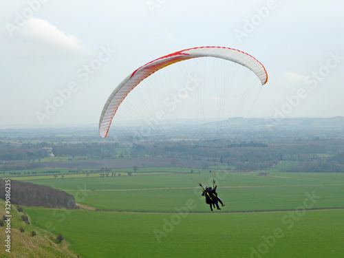Tandem Paraglider at Golden Ball, Wiltshire 
