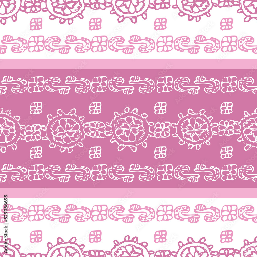 Pink Lace -Geometric Modern Flowers seamless repeat pattern background. Modern pattern of laces flowers shapes stripes in pink and white . Perfect for fabric, scrapbook, wallpaper. Pink Lace -Geometric Modern Flowers seamless repeat pattern background. Modern pattern of laces flowers shapes stripes in pink and white . Perfect for fabric, scrapbook, wallpaper.