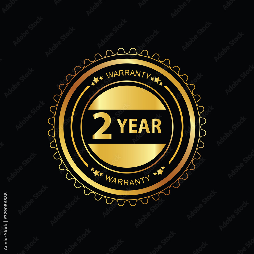 2 Years Warranty Gold Seal Stamp 