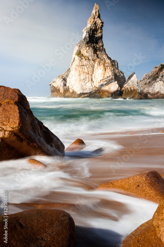 cabo da roca durante o dia em longa exposição 