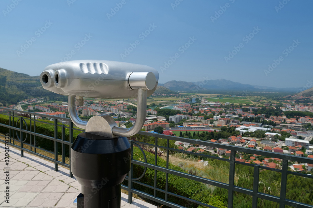 Paid observation binoculars, Trebinje city, Bosnia and Herzegovina