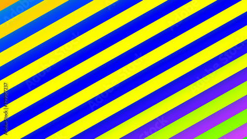 Diagonal multicolor stripes. Blue and yellow colored lines