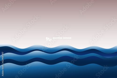 Abstract dark blue wavy sea pattern artwork background. illustration vector eps10