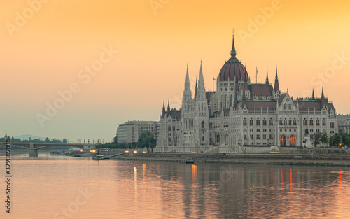 Europe, Hungary, Budapest. Hungarian Parliament in Budapest, hungary