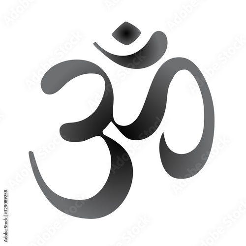 Diwali Om Sacred symbol. Vintage style decorative vector elements. Hand drawn background. Indian, Great design for tattoo, yoga studio, spirituality concepts, trendy textiles.