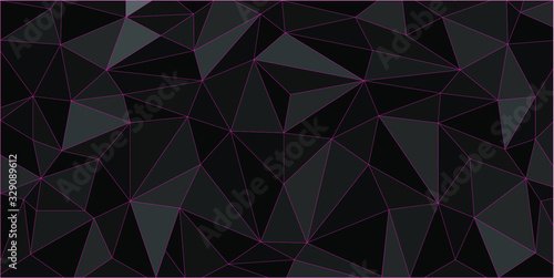 Abstract black polygon red light futuristic technology design background vector illustration.