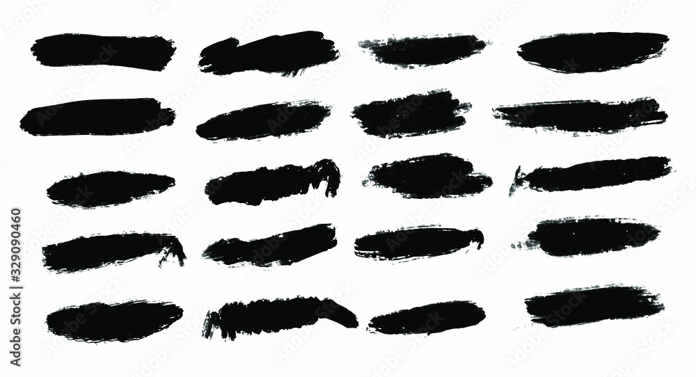 Black grunge stroke brush set for your design, vector. Black grunge stroke brush set for your design, vector.