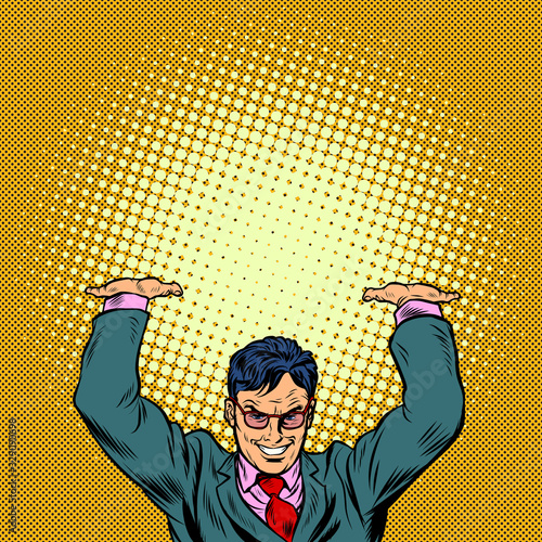 Businessman atlas holds the load