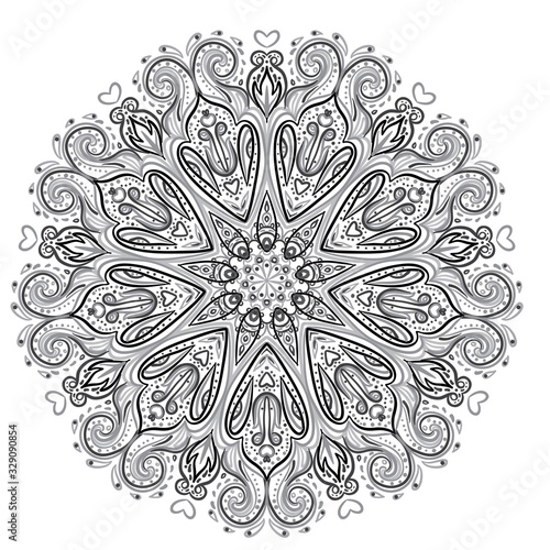 Mandala. Beautiful vintage round pattern. Hand drawn abstract background. Dec...