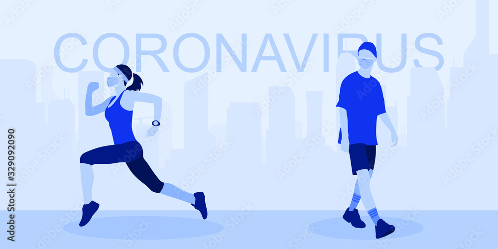 Coronavirus updates: How the virus is affecting sports in the United States, around the world. People in masks, walking and playing sports. The concept of people's lives in an epidemic of the virus.