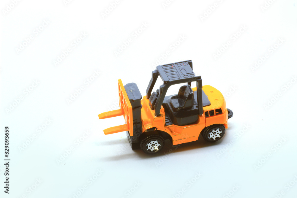 forklift toy isolated on white background